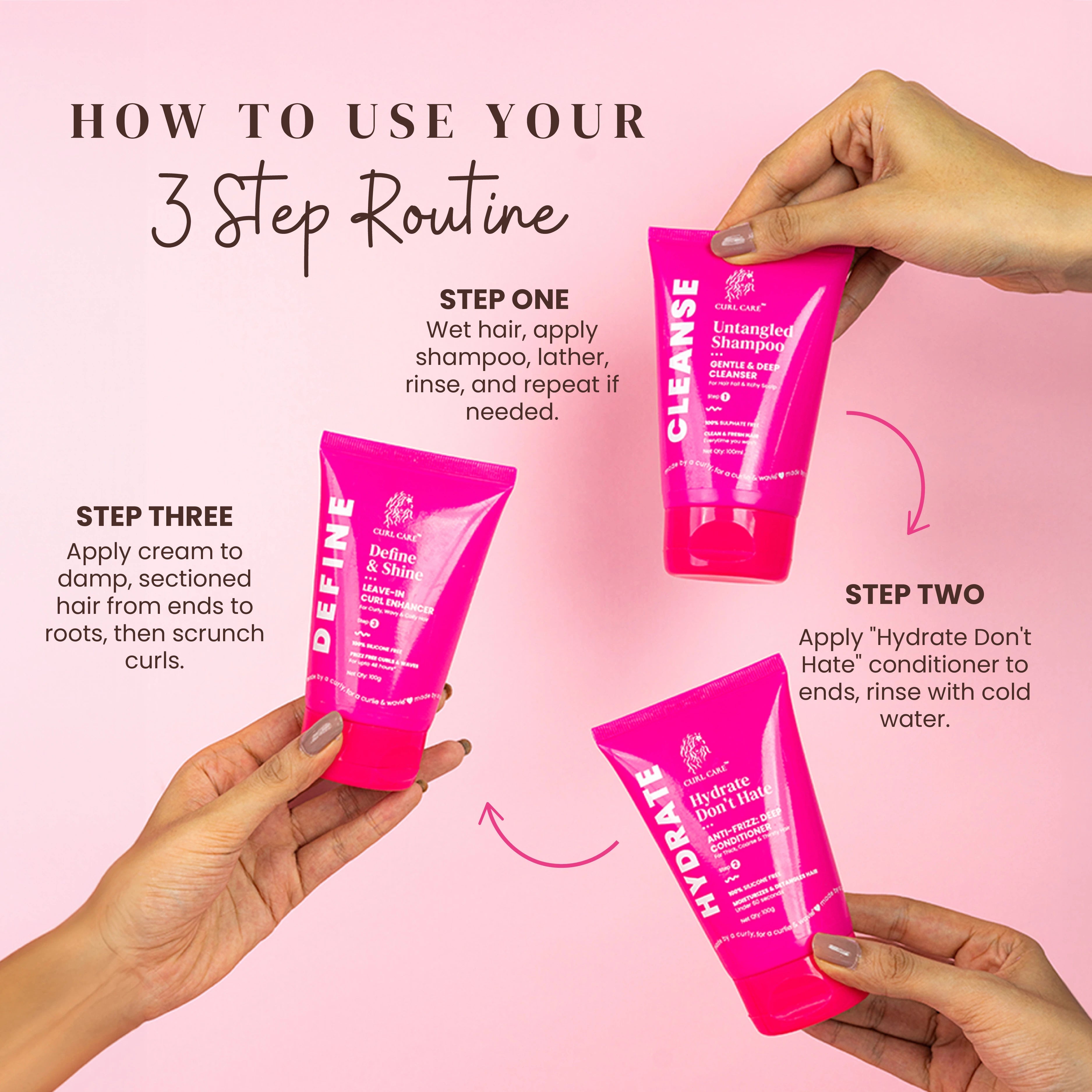 3 Step Curl Routine - Curl Care