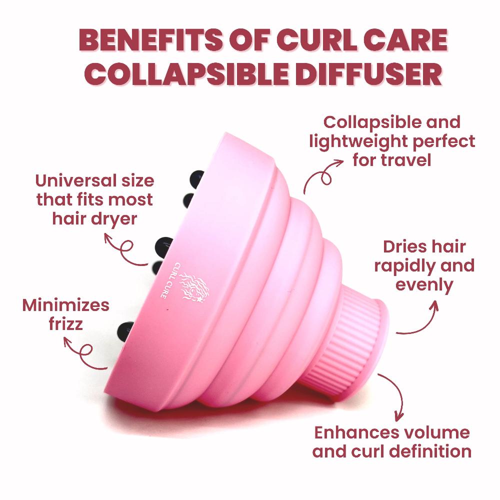 Curl Cure Pink Collapsible Curly Hair Diffuser CurlCure.in Curl Care