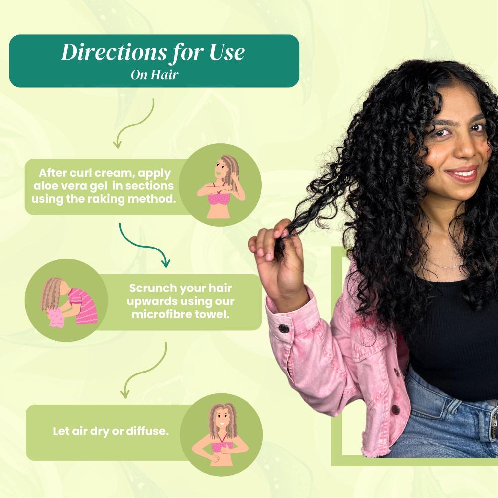 Organic Aloe Vera Gel - 200ml for Hair & Skin - Curl Care