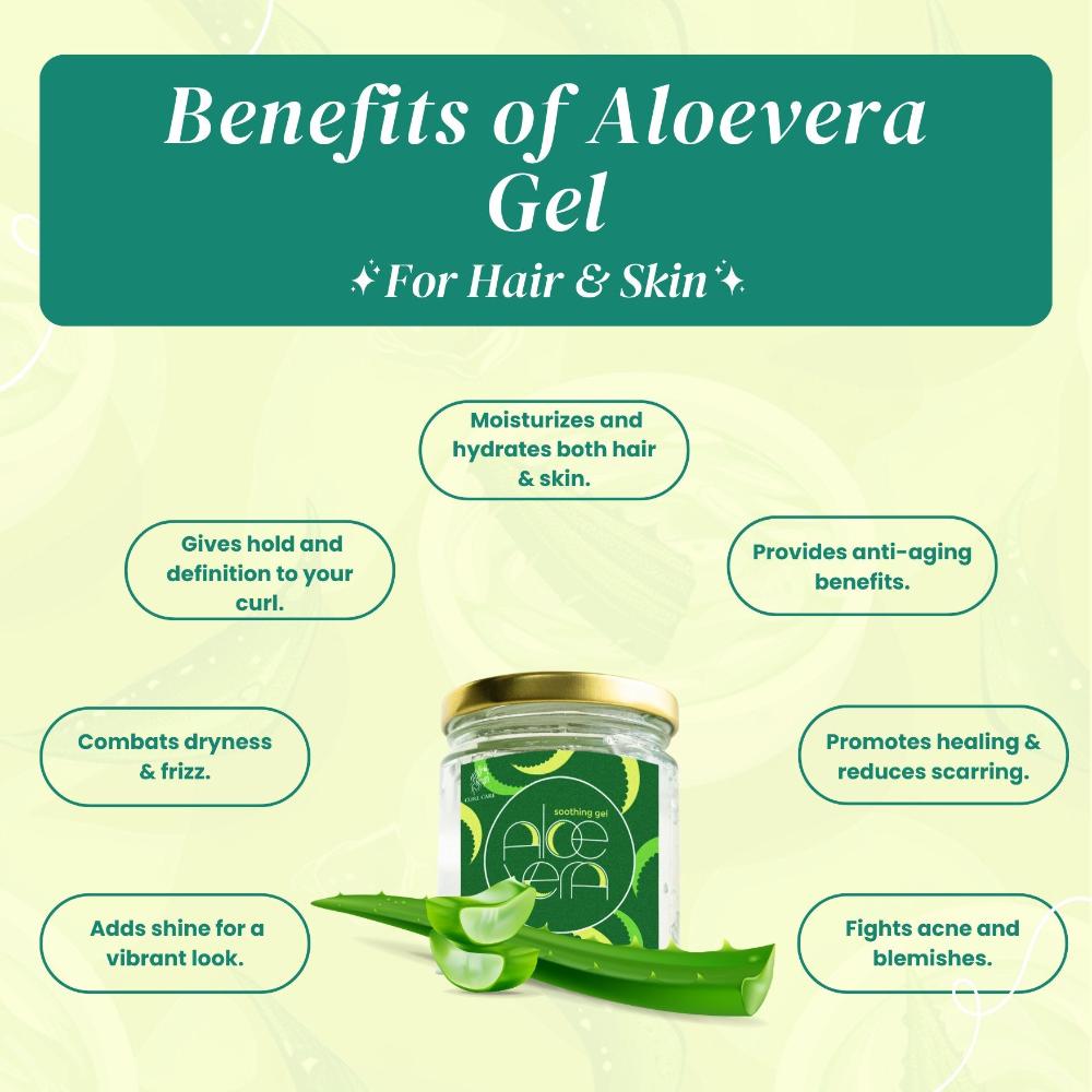 Organic Aloe Vera Gel - 200ml for Hair & Skin - Curl Care