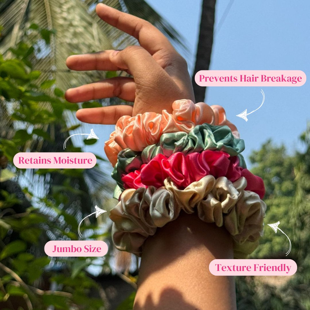 Satin Hair Scrunchie Single - Jumbo - Curl Care