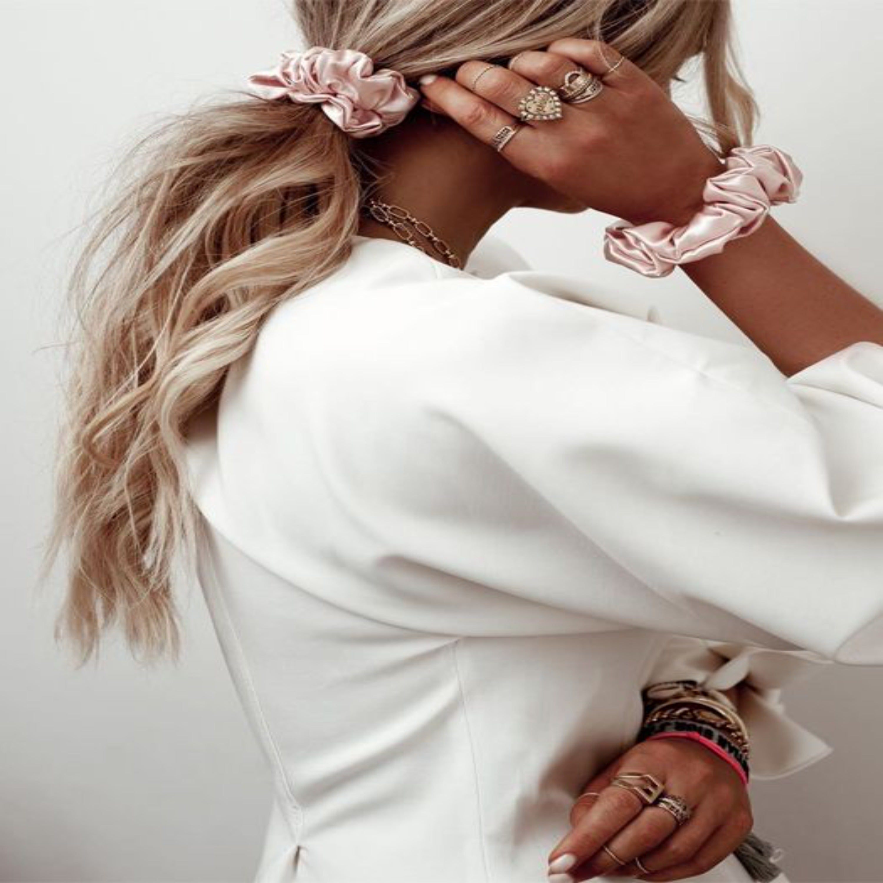 Satin Hair Scrunchies- Assorted Pack of Curl Protector - Curl Cure