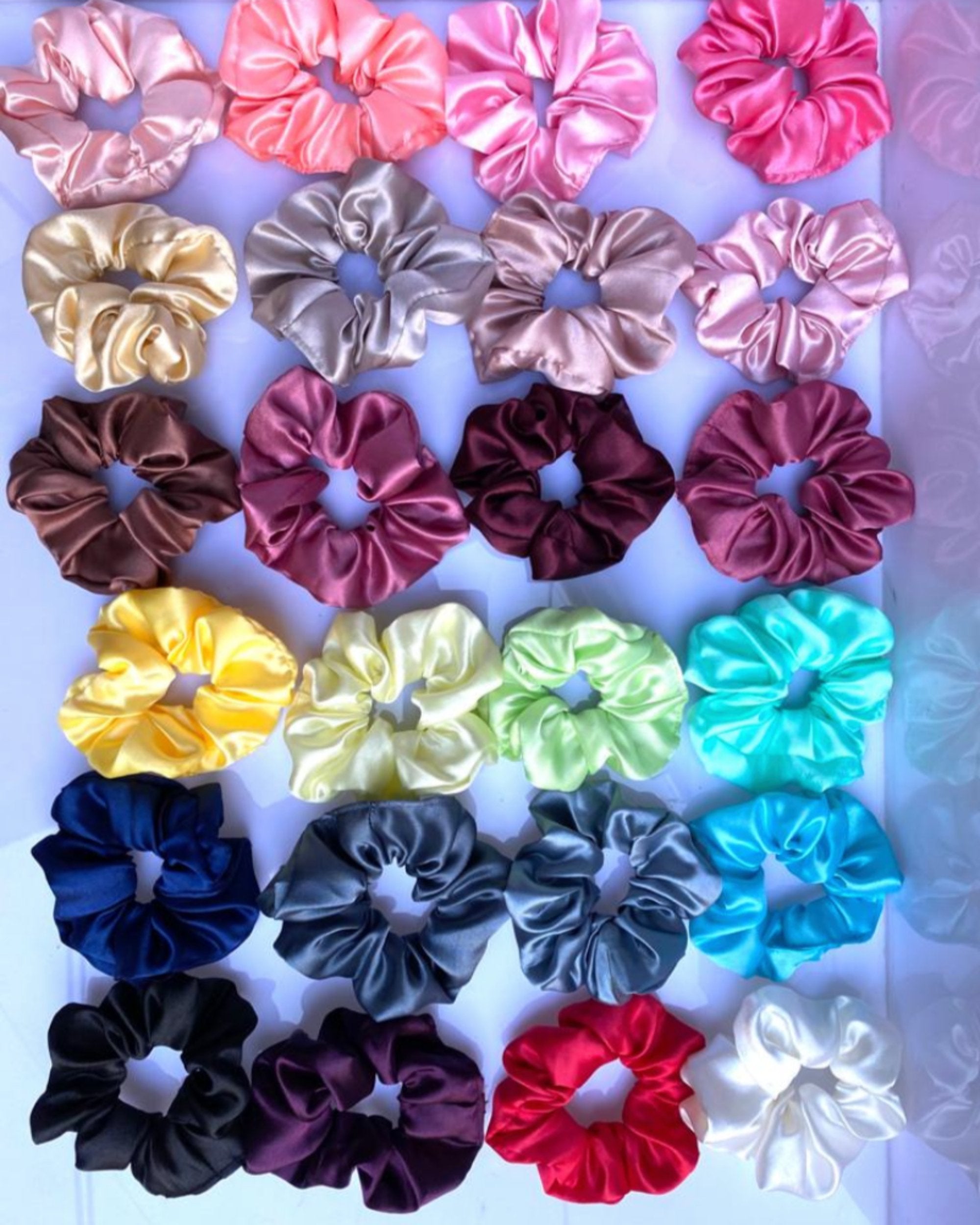 Satin Hair Scrunchies- Assorted Pack of Curl Protector - Curl Cure