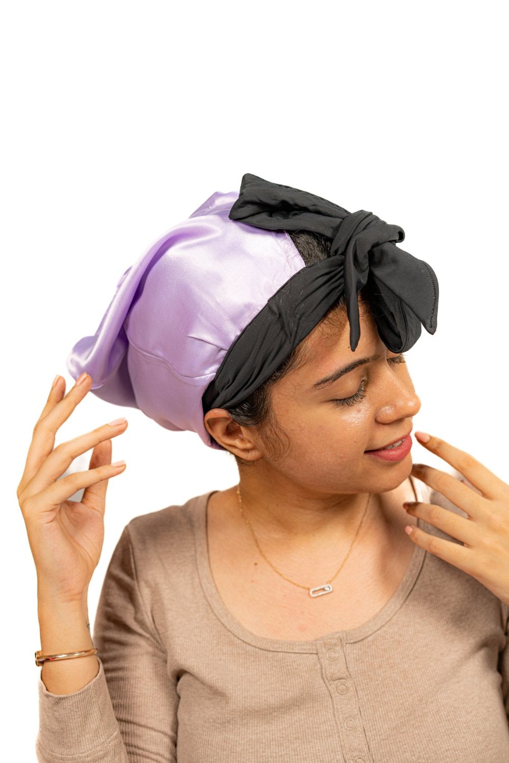 Slip by Curl Cure: Satin Hair Bonnet - #CurlProtection with Tying & Scrunching Option - Curl Cure